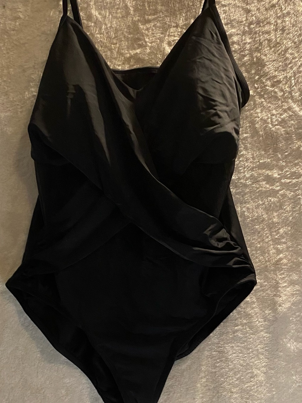 NWOT Embrace Your Curves Black Wrap Slimming One Piece Swimsuit XL 16/18